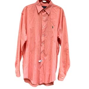 RALPH LAUREN MEN'S CLASSIC FIT LONG SLEEVE SHIRT 16‎ 34/35 ORANGE CHECKER…